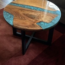 24 " Époxy Rond Table Top Unique Résine Finir Décor Maison Accent Pièce