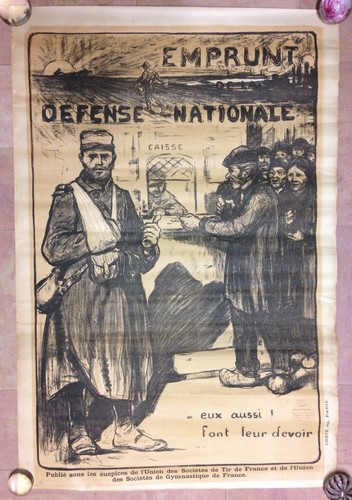 Affiche litho originale guerre - affiche,