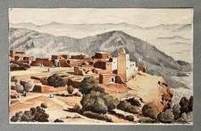 Tableau Aquarelle Village