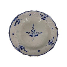 Assiette creuse Nimy ou Andenne à décor de fleurs en faïence fine 19ème