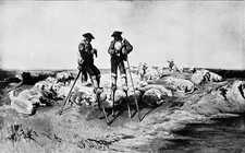 BERGERS LANDAIS sur leurs ECHASSES (Rosa Bonheur) - Planche fin 19e siècle