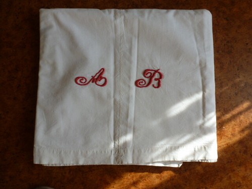 Drap ancien coton lin - ,