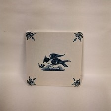 Carreau Carrelage Faience De Delft 10cm Oiseau Tiles Azulejos Déco