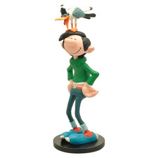 FRANQUIN STATUE GASTON LAGAFFE & MOUETTE RIEUSE 22cm PLASTOY IN STOCK