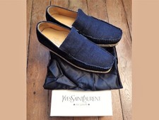 Mocassins/ Espadrilles Bleu Jean- Pointure 41- Yves Saint Laurent Rive Gauche