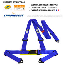Harnais ceinture Blue Siege Baquet 3 points Voiture course drift rallye circuit 