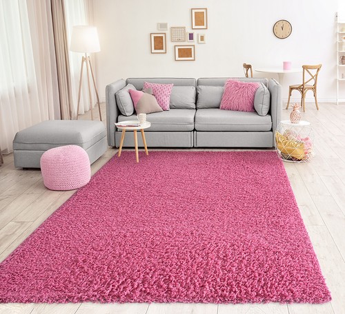 Tapis shaggy rose poils - shaggy,