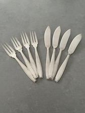 L&D?? Orfèvre Boulenger Lot 8 Pièces Couverts À Poisson Metal Argenté Poinçon