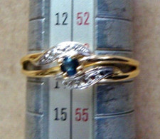 Bague en OR 18carats 2 tons or rose-or gris 750/1000 avec 1 Saphir fin