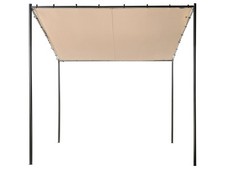 Pergola de Jardin Armature Métallique 282 x 294 cm Toile Ombrage Taupe Vimino