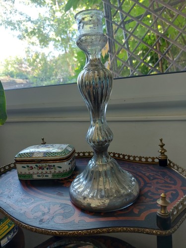 Grand bougeoir ancien verre - grand,