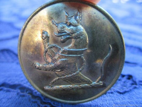 Bouton bronze ancien chien - bouton,