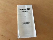 Utilisé - Brochure CUTLER AND GROSS - Lunettes De Soleil - 10 X 5 Cm - Usagé
