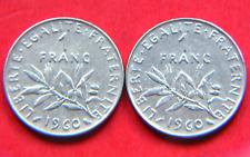 Lot 2 pièces de 1 Franc Semeuse 1960