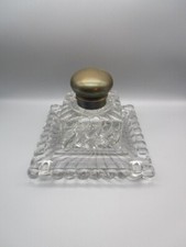 Important Encrier ancien en Cristal de Baccarat forme carrée