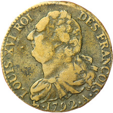 #767 - RARE - 2 sols 1792 .A. Paris AN4 TB+ - FACTURE