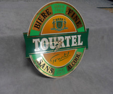 Horloge Publicitaire murale VINTAGE Bière TOURTEL en métal 32 cm H