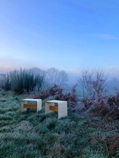 1970 PIERRE GUARICHE 2 TABLE BASSE CHEVETS STOOLS NEGRONI MODERNISTE PERRIAND