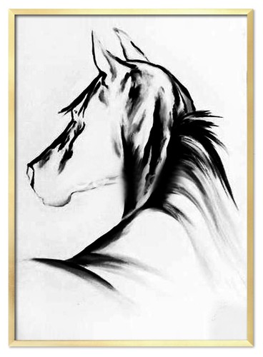 Cheval 53x73cm peinture à - 53x73cm,