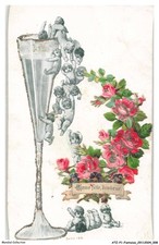ATZP1-0005-FANTAISIE - Bonne fete - Bonheur - fleurs - anges - verre