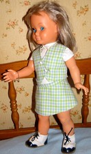 POUPÉE  BELLA ? 52 CM VINTAGE, ARTICULÉE BLONDE YEUX BLEUS PARLANTE boîte son HS