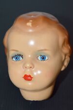 TETE DE POUPEE EN TERRE CUITE PEINTE 1920 1930 POUPEE ANCIENNE COLLECTION JOUET