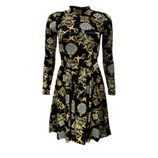 Robe Vintage À Col Haut En