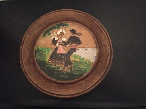 Assiette pyrogravure bretagne - assiette,