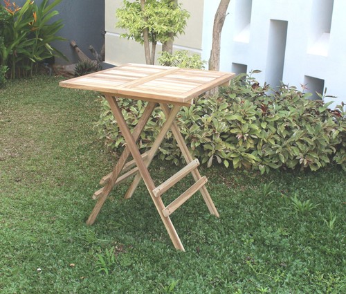 Teck table pliante bois de - table, en