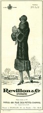 Publicité ancienne fourrure manteau Revillon & Cie  issue de magazine 1925 