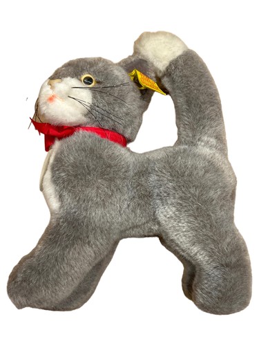 Steiff peluche chat gris nœud - peluche,
