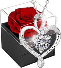 Rose Eternelle Rouge,Femme Boîte De Roses,Fleur Conservée,Rose Stabilisée,Cadeau