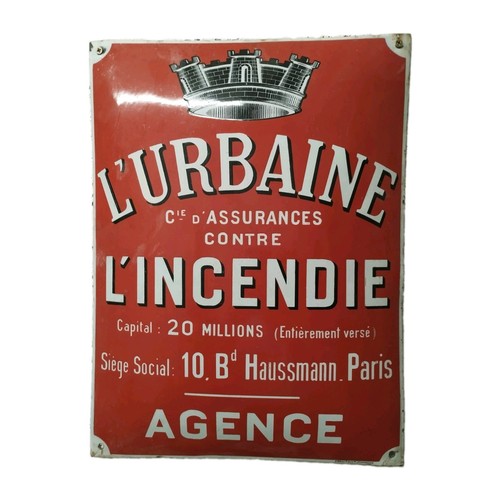 Plaque émaillée rouge