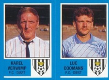375 KAREL VERWIMP / LUC COOMANS BELGIQUE FC.DIEST STICKER FOOTBALL 87 PANINI