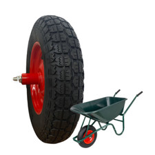 Ruota carriola Pneumatique 3.50-8 (4PR) Avec Essieu Long 155 MM Caoutchouc