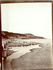 France, Nice, Lavandières sur la plage  Vintage citrate print Tirage citrate 