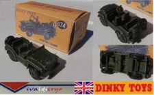 Austin champ jeep militaire d'origine dinky toys England 674 boite repro 1/43