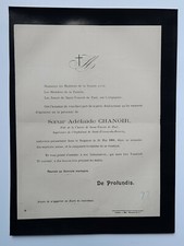 SOEUR ADELAIDE CHANOIR Saint Etienne du Rouvray FAIRE PART 1896