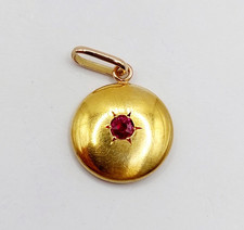 Pendentif art deco or 18k rubis serti étoilé (circa 1940)