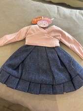 JOLI ENSEMBLE ROSA PETIT COLLIN POUR POUPEE ANCIENNE 39 CM (2)