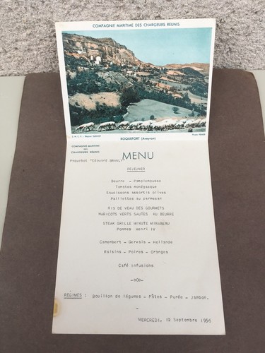 Menu carte postale cie - , /