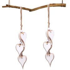 2 Pièces Cœur Décoratif en Bois à Suspendre Suspension Coeur Bois Décoration ...