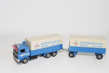CAMION B19 1:50 TEKNO VOLVO F12 TURBO 6 AVEC REMORQUE OOSTERWIJK COMME NEUF.