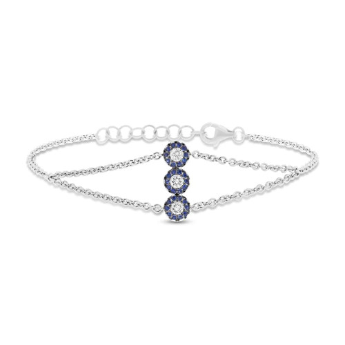 14k blanc diamant saphir - blanc,
