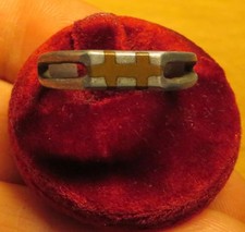 BAGUE de POILU CROIX de LORRAINE cuivre incrustée T: 53 Artisanat de tranchée