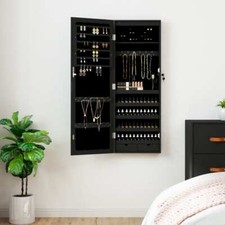 Armoire à Bijoux avec Miroir et Éclairage LED Mural Rangement Chambre vidaXL