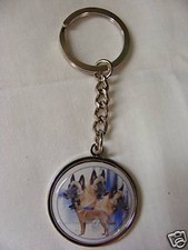 Porte-clés en métal - chien MALINOIS