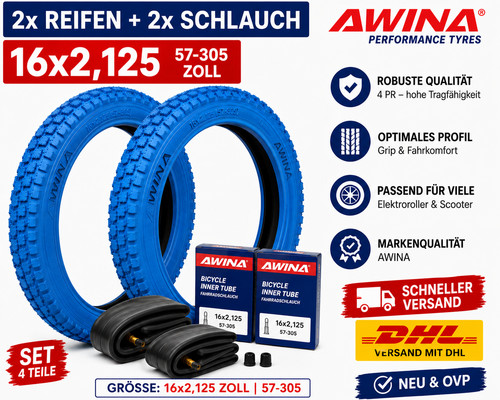 Bicycle tyre blue 16x2 - 2,