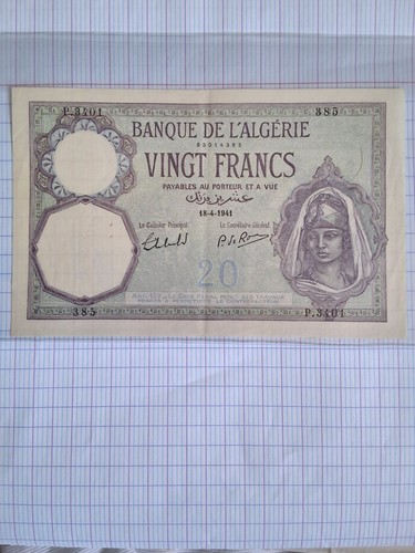 Billet francs banque de - billet,