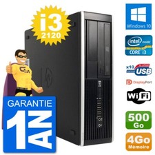 PC HP Compaq 6200 Pro SFF Intel i3-2120 RAM 4Go Disque Dur 500Go Windows 10 Wifi